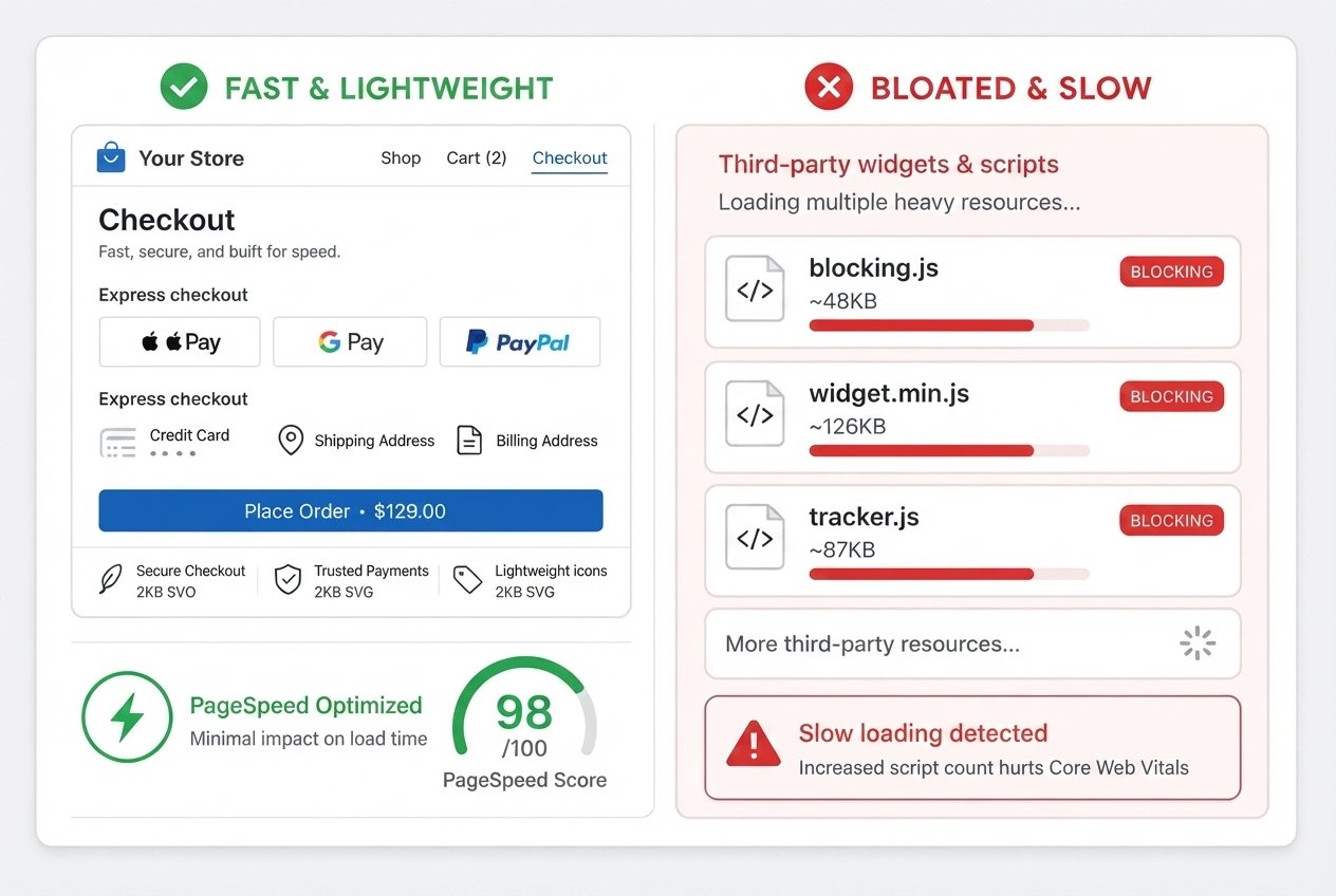 Zero page penalty bloat free feature