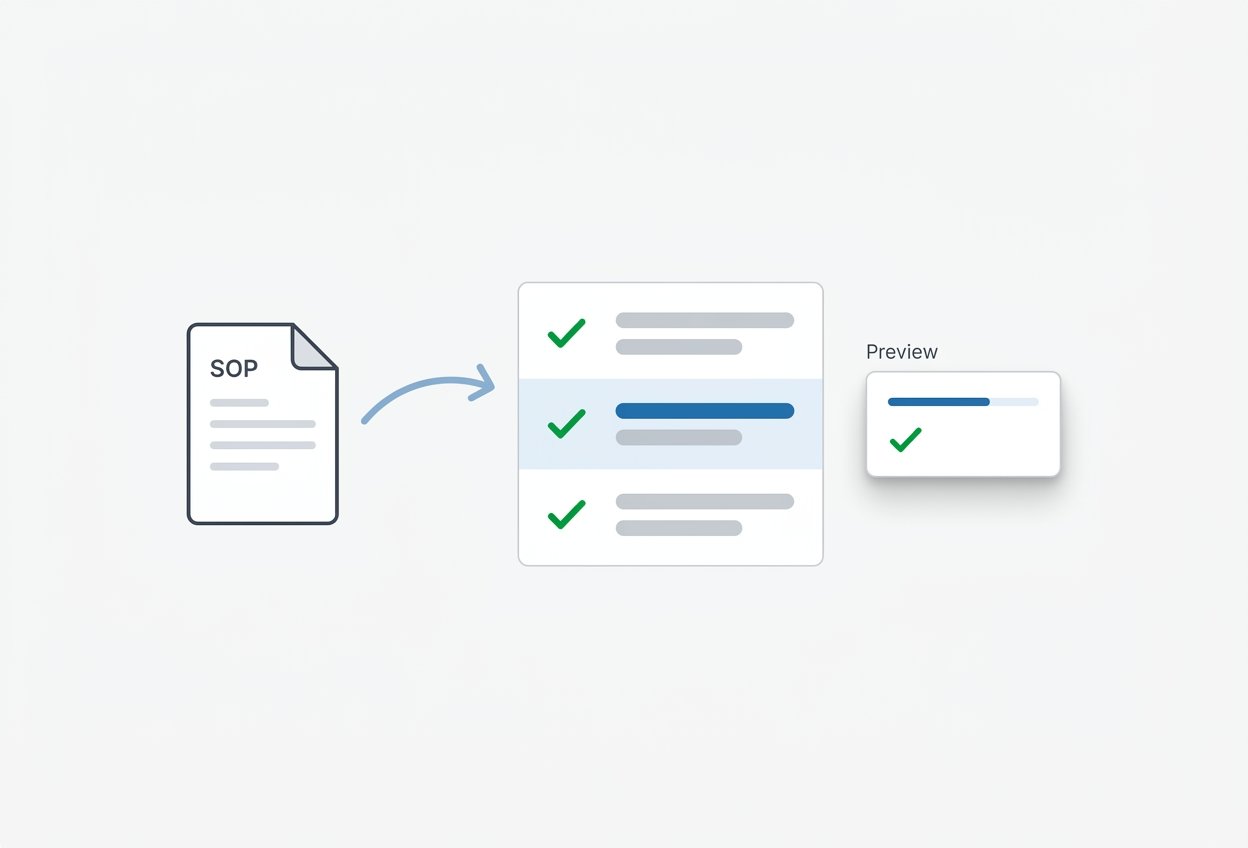 Turn SOPs into checklists in minutes